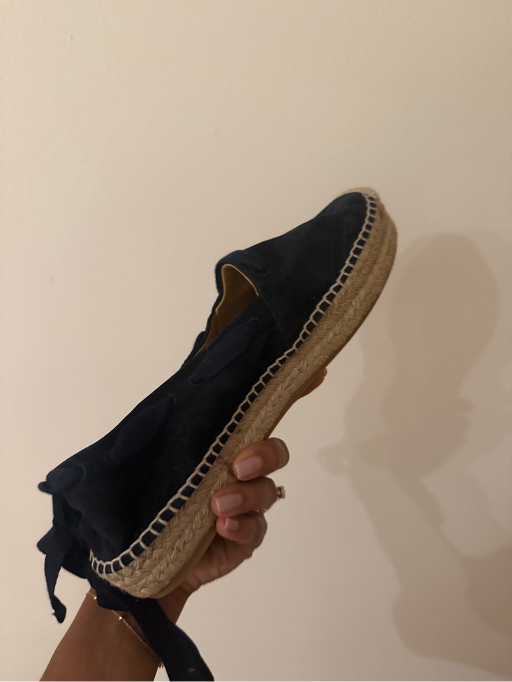 Navy Espadrille Platform Slip-On for Women